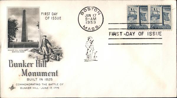 Bunker Hill Monument Built in 1825 First Day Covers First Day Cover