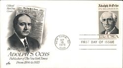 Adolph S Ochs First Day Covers First Day Cover First Day Cover First Day Cover