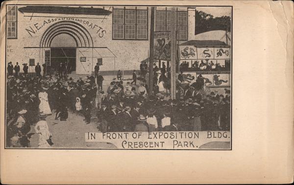 In Front of Exposition Building, Crescent Park East Providence, RI Postcard