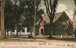 Memorial Library Acton, MA Postcard Postcard Postcard