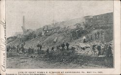 View of Great Penn'a R.R. Wreck at Harrisburg, PA Postcard