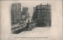 View East on Wisconsin Street from Grand Avenue Bascule Bridge Postcard