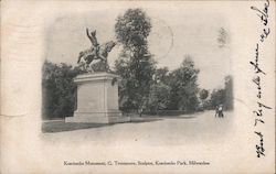 Kosciuszko Monument, G. Trentanove, Sculptor, Kosciuszko Park Postcard