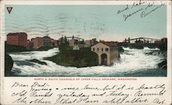 North & South Channels of Upper Falls Spokane, WA Postcard Postcard Postcard