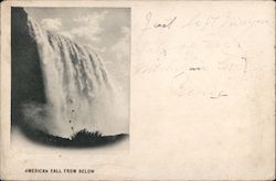 American Fall From Below Niagara, NY Postcard Postcard Postcard