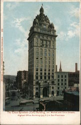 Claus Spreckels (Call) Building, Corner Market and Third Street Postcard