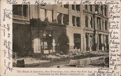 The Bank of America after the Fire April 18, 1936 San Francisco, CA Postcard Postcard Postcard