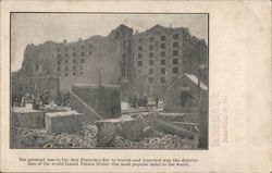 Palace Hotel Destroyed by Earthquake Postcard