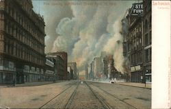 Fire Coming Out Market Street April 18,1906 San Francisco, CA 1906 San Francisco Earthquake Postcard Postcard Postcard