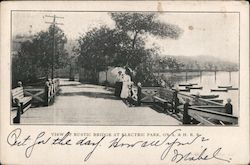 View of Rustic Bridge at Electric Park on A. & H. R.R. Postcard