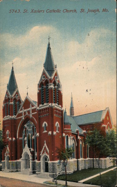 St. Xaviers Catholic Church St. Joseph, MO Postcard