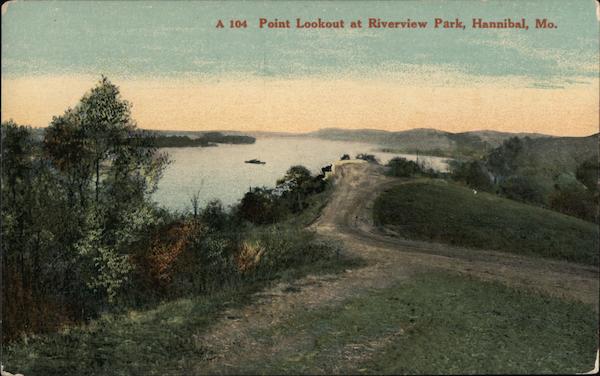 Point Lookout At Riverview Park Hannibal, MO Postcard