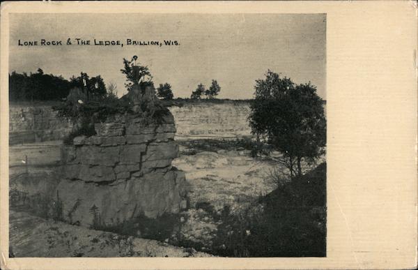 Lone Rock & The Ledge Brillion, WI Postcard