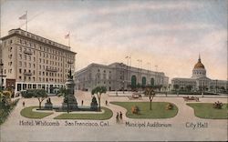 Hotel Whitcomb, Municipal Auditorium, City Hall Postcard