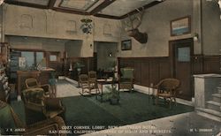 Cozy Corner Lobby, New Southern Hotel, Corner of Sixth and B Streets Postcard