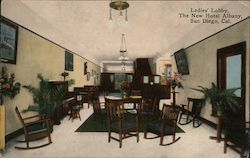 Ladies' Lobby, The New Hotel Albany Postcard