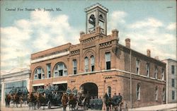 Central Fire Station Postcard