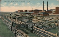 Cattle Pens and Stock Yards St. Joseph, MO Postcard Postcard Postcard