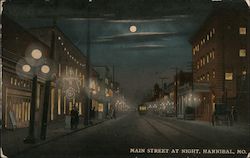 Main Street at Night Postcard