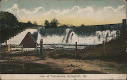 Dam at Waterworks Postcard