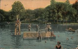 Swimming in Doling Lake Postcard