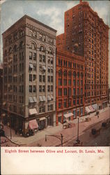 Eight Street Between Olive and Locust Street Postcard