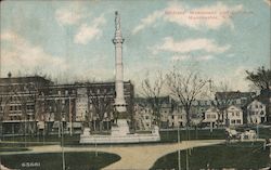 Soldier's Monument and Commons Postcard