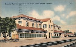 Beautiful Spanish Type Southern Pacific Depot Tucson, AZ Postcard Postcard Postcard