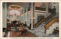 A Portion of the Lobby of Hotel Bellevue San Francisco, CA Postcard Postcard Postcard