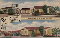 Pacific Boulevard Motel San Diego, CA Postcard Postcard Postcard