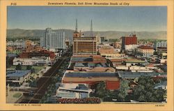 Downtown Phoenix, Salt River Mountains South of City Postcard