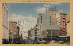 Looking West on Adams, from First Street Postcard