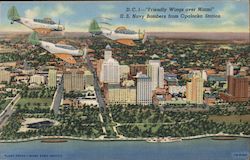 Friendly Wings over Miami - US Navy Bombers from Opalocka Station Florida Postcard Postcard Postcard