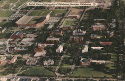 Aerial View of University of Oklahoma Postcard