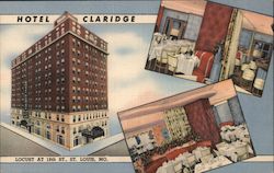 Hotel Claridge, "The South's Smartest Hotel" St. Louis, MO Postcard Postcard Postcard