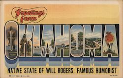 Greetings From Oklahoma Postcard