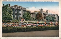 Bowne Hall, Library and Gymnasium, Syracuse University Postcard