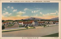 Mt. Vernon Auto Motel On U.S. Highways 68 and 395 2140 Mt. Vernon Ave. Postcard