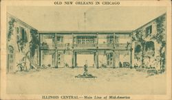 Old New Orleans in Chicago, Illinois Central Exhibit at Chicago Railroad Fair Postcard