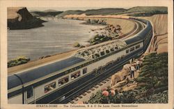 Strata-Dome - The Columbian, B & ) De Luxe Coach Steamliner Trains, Railroad Postcard Postcard Postcard