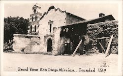 Front View, Mission San Diego de Alcalá California Postcard Postcard Postcard