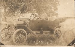 1913 Men and Boys in Open Touring Car Postcard