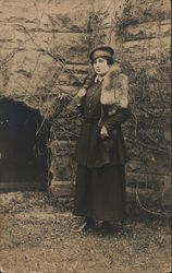 Woman with Mink or Fox Stole Postcard