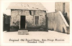 Original Old Priest House-San Diego Mission Founded 1769 California Postcard Postcard Postcard