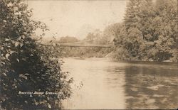 Sandy River and Suspension Bridge Strong, ME Postcard Postcard Postcard