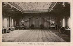 Lounge as Ball Room S.S. Empress of Australia Cruise Ships Postcard Postcard Postcard