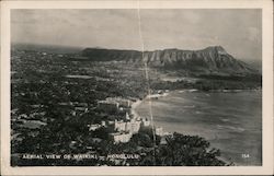 Aerial View of Waikiki - Honolulu Postcard