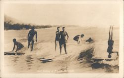 Surf Riding at Waikiki Honolulu Postcard