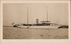 Large Yacht with Flag Postcard