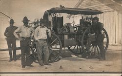 Men (Soldiers?) with Engine, Equipment on Wagon Occupational Postcard Postcard Postcard